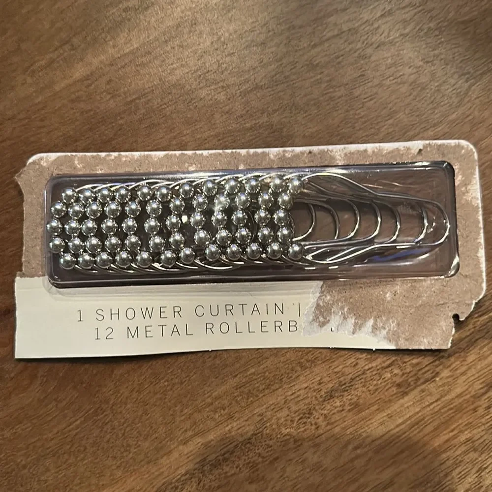 12 Shower Curtain Holders with Metal Balls!